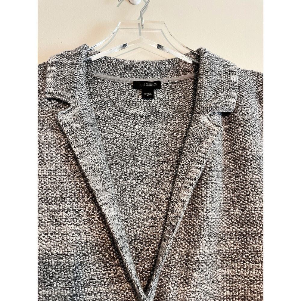 J. Jill Wearever Collection Gray Cotton Blend Sweater Cardigan Blazer Medium - Picture 4 of 16